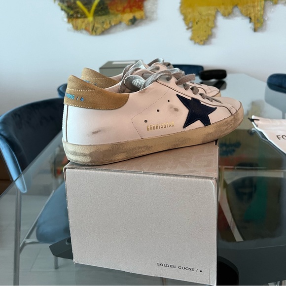 Authentic Mens Size 41 Golden Goose Color White/Royal & Blue/Sand - Picture 5 of 13